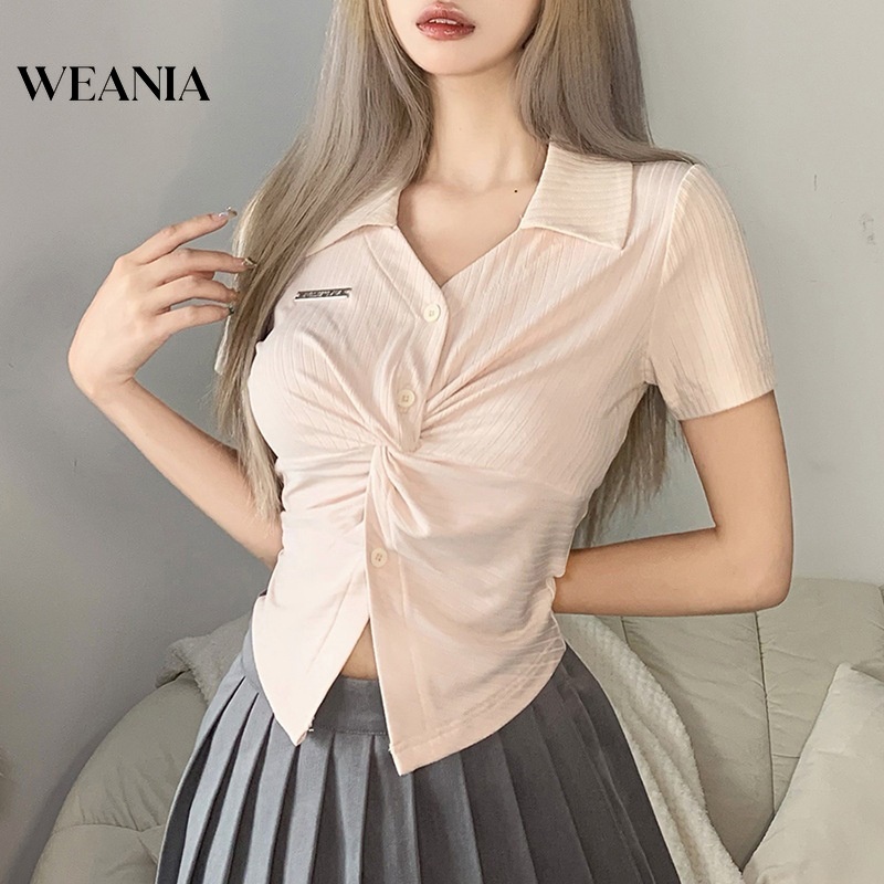 Áo polo Ngắn Tay Thắt Nút Thời Trang Cho Nữ