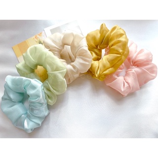 Dây cột tóc vải scrunchies vải voan bóng nhiều màu Hàn Quốc Deluxebyc