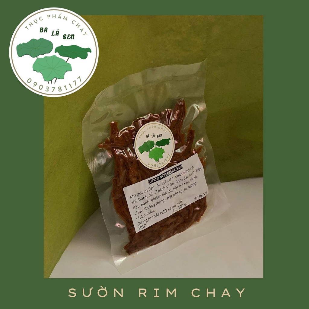 Sườn non chay rim Ba Lá Sen chế biến sẵn, bảo quản lâu 100g