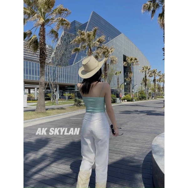 Áo 2s 2dây thun yếm lệch vạt sexy