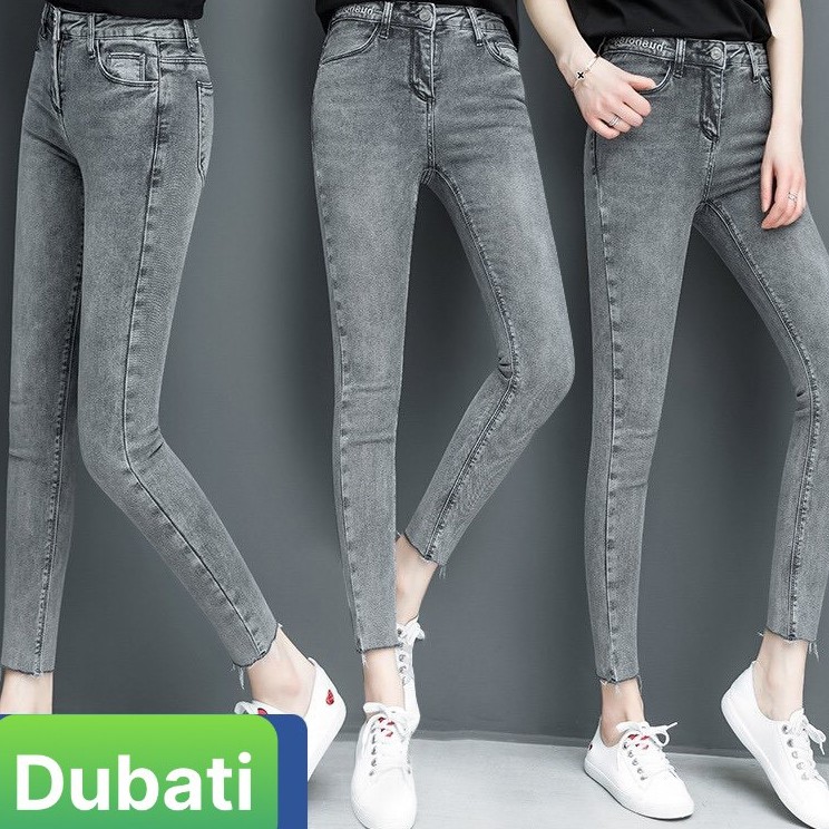 QUẦN JEAN NỮ CO GIÃN LƯNG CAO, QUẦN JEAN ỐNG ÔM, ỐNG BÓ NỮ GIÃN CỰC XỊN SÒ - DB 86 - DUBATI FASHION