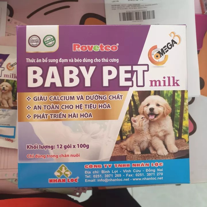 Sữa Bột Dinh Dưỡng Cho Chó Cún Con - Baby Pet Milk ROVECTO