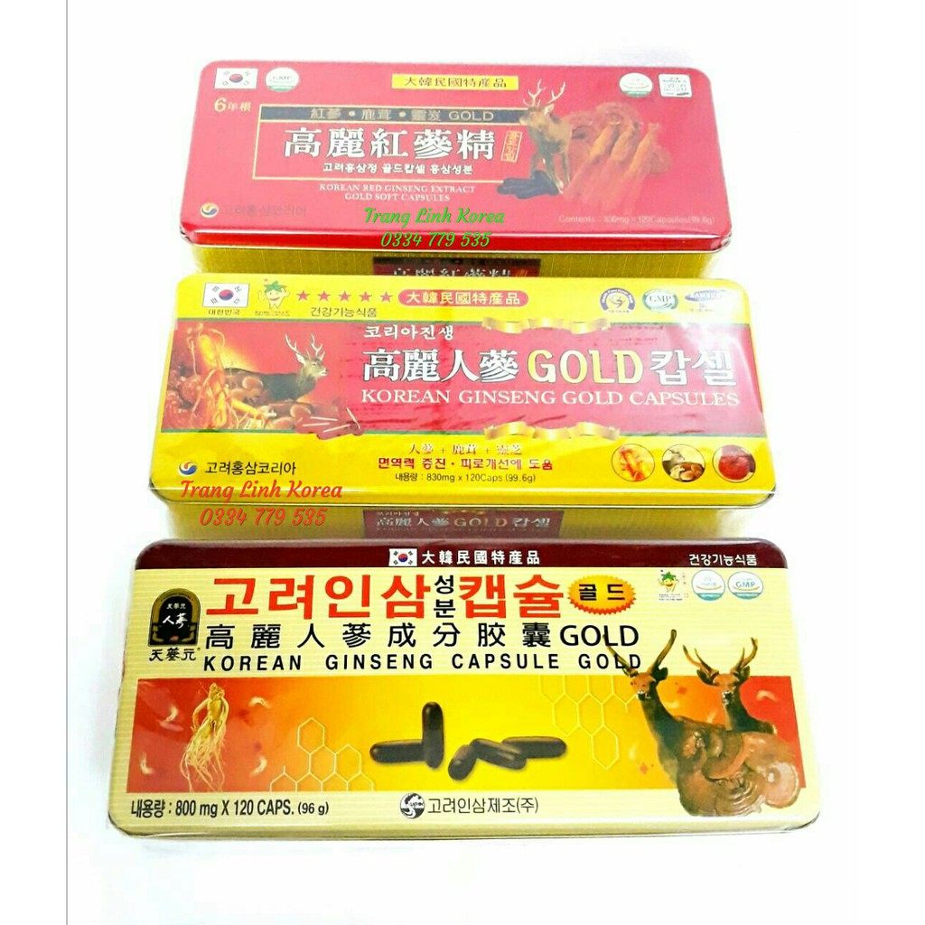 Viên đạm hồng sâm nhung hươu linh chi, hộp đỏ 120 viên - Đạm sâm tổng hợp hàn quốc - tranglinhkorea | BigBuy360 - bigbuy360.vn