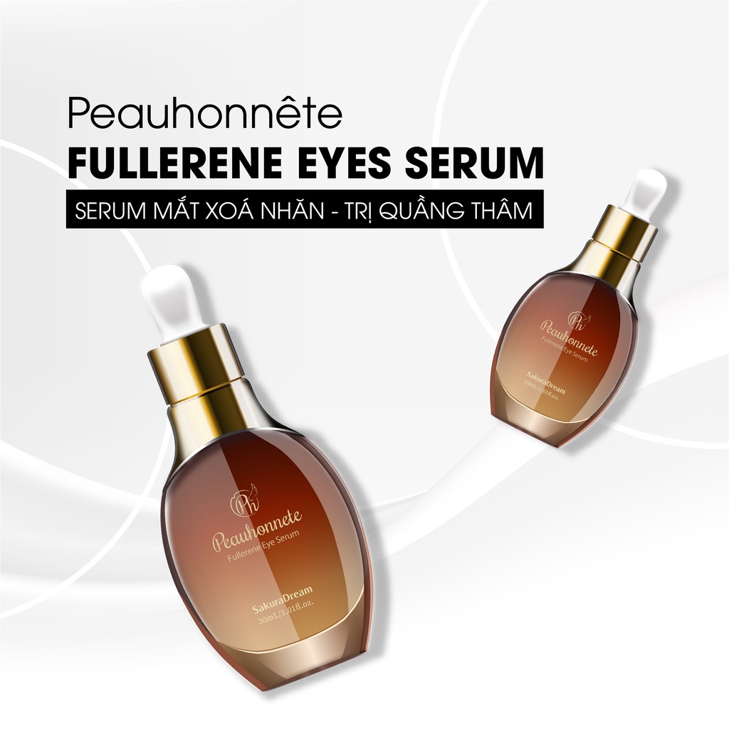 Serum xóa nếp nhăn quanh mắt, rãnh cười Peauhonnête Fullerene Eye Serum 30ml - Nhật Bản