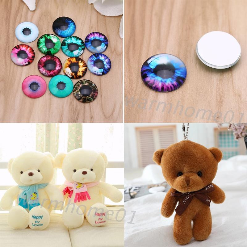 WM 20pcs Glass Doll Eyes DIY Crafts Eyeballs for Dinosaur Animals Eye Accessories