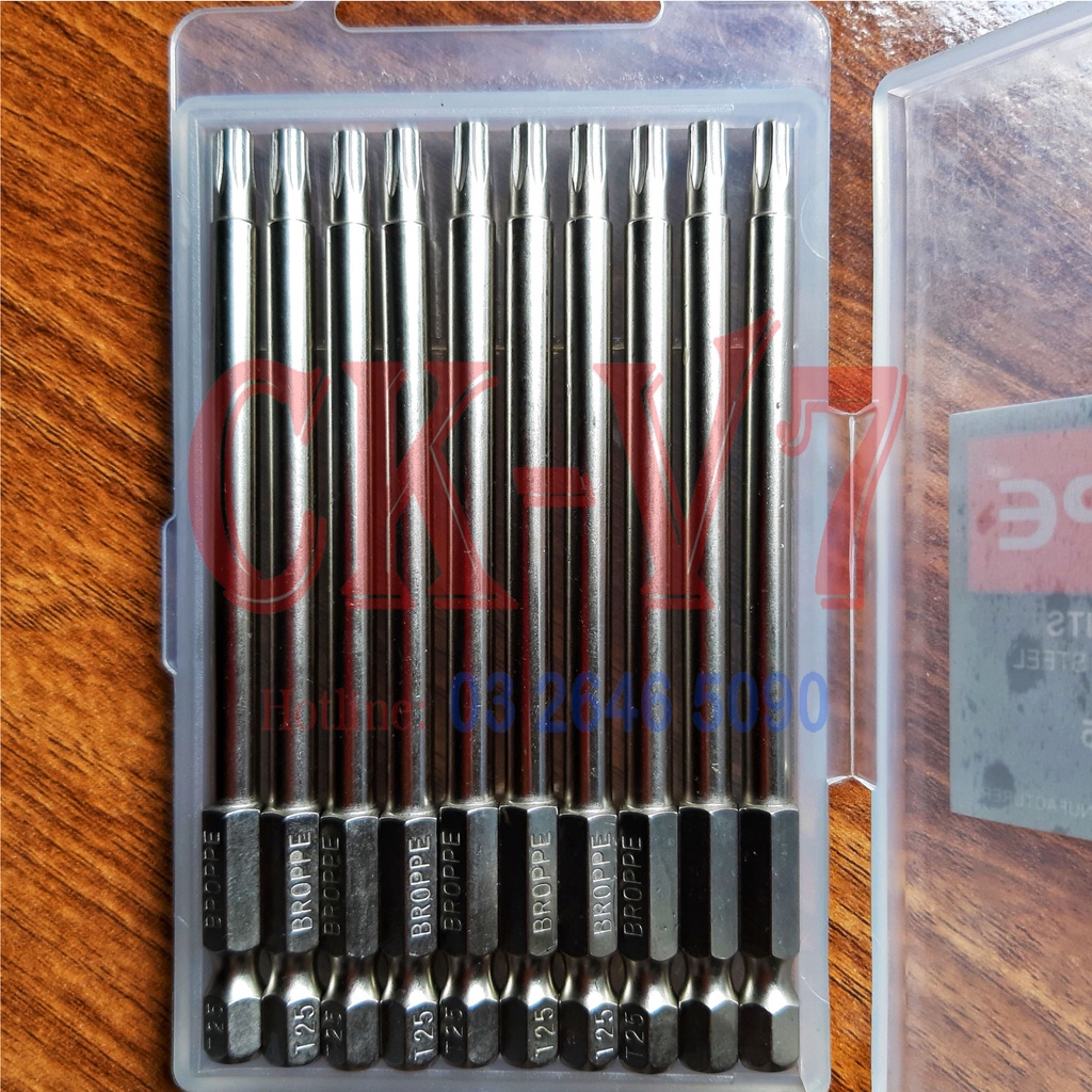 Mũi vít hoa thị, lục giác bông T25 dài 100mm loại tốt