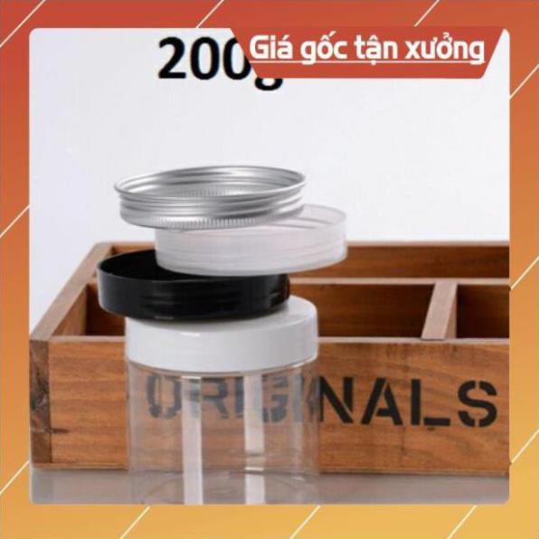 Hủ Nhựa Pet Trong/Nâu/Đen 200g/250g - hủ chiết mỹ phẩm / chai lọ chiết mỹ phẩm