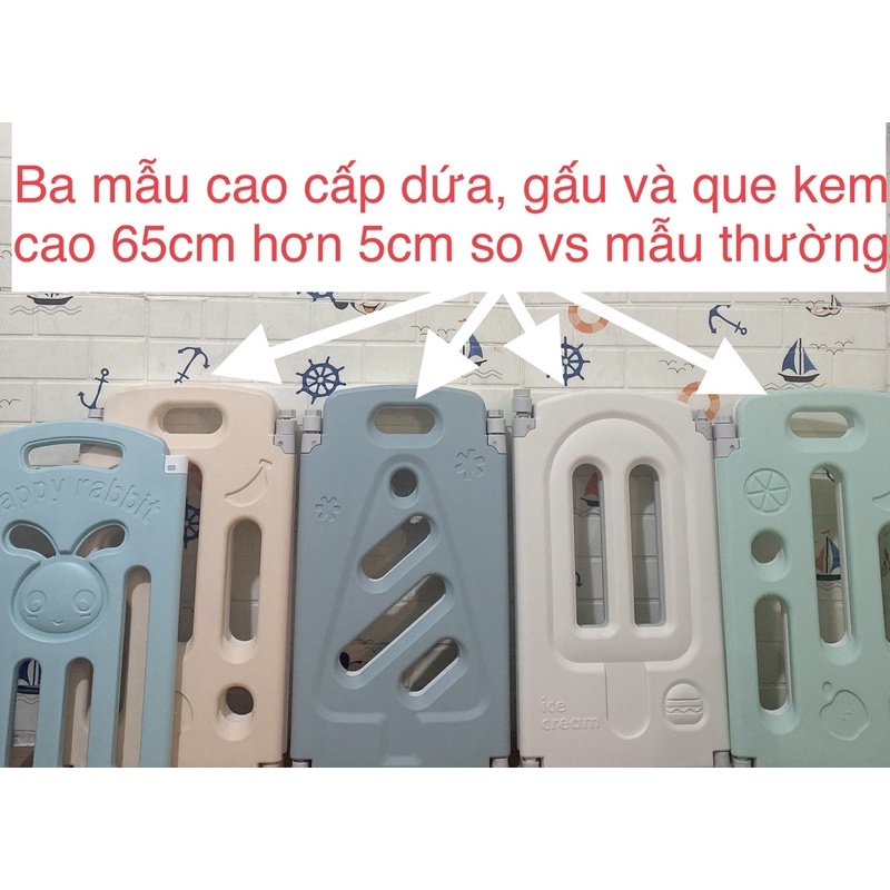 Quây cũi nhựa an toàn cho Bé, (Hàng loại 1, cứng dày, nhựa an toàn tặng bóng và thảm m6-2m)