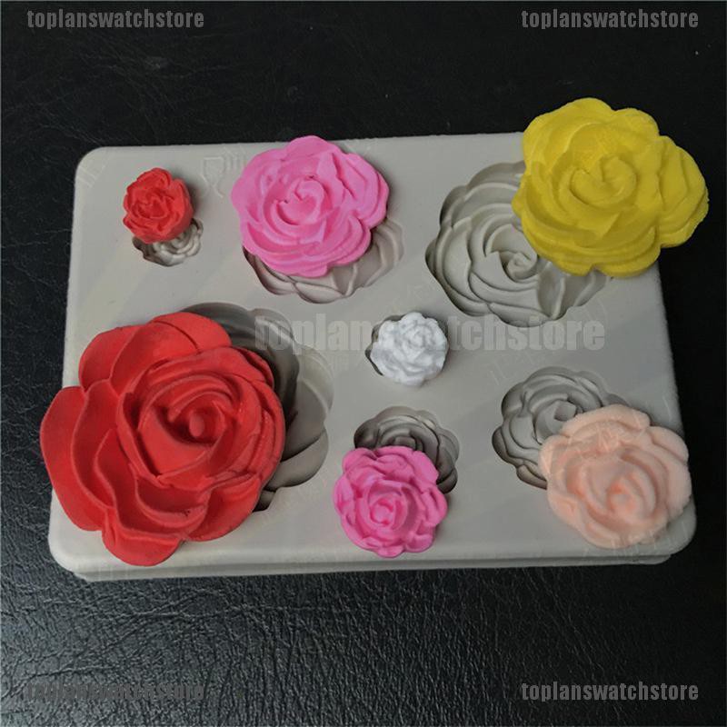 Khuôn Silicone Tạo Hình Hoa Hồng 3D Trang Trí Bánh