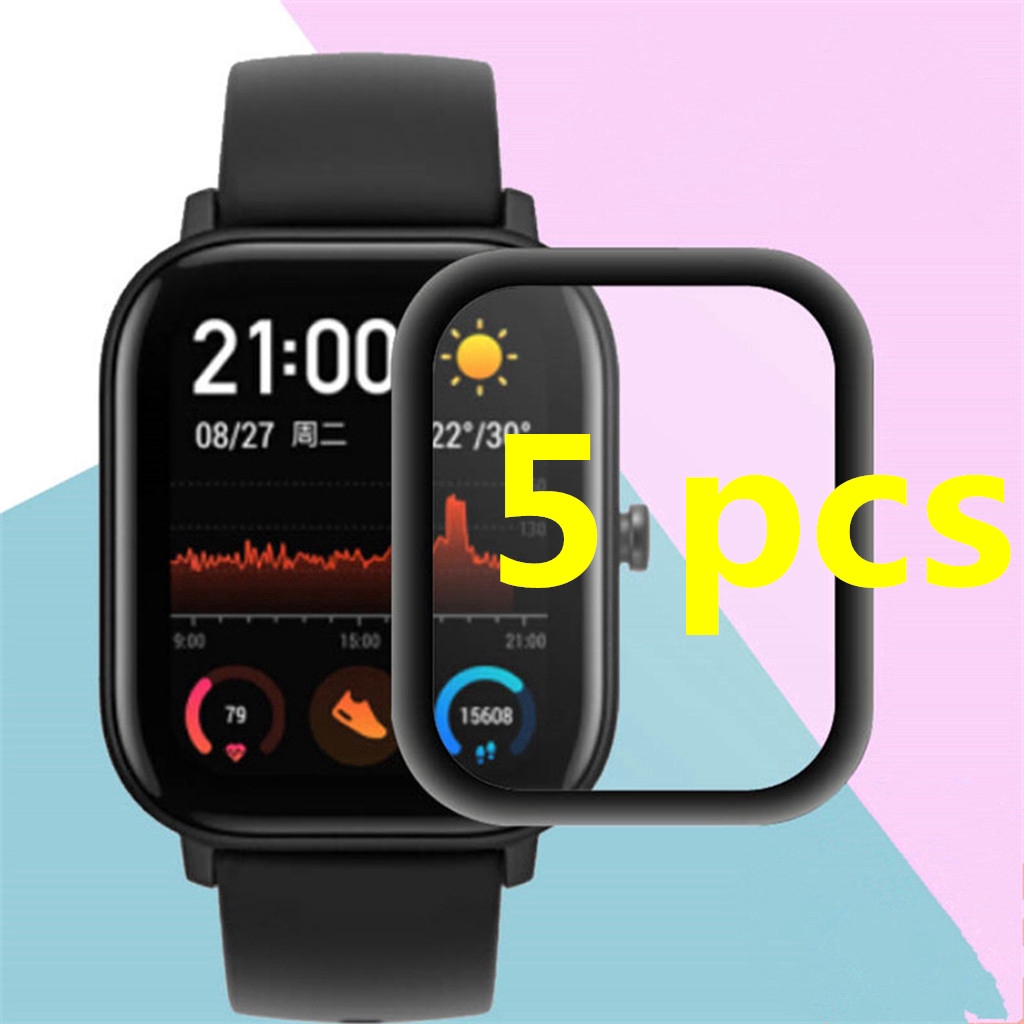 Set 5 Miếng Dán Cường Lực 3d Bảo Vệ Màn Hình Cho Amazfit Gts