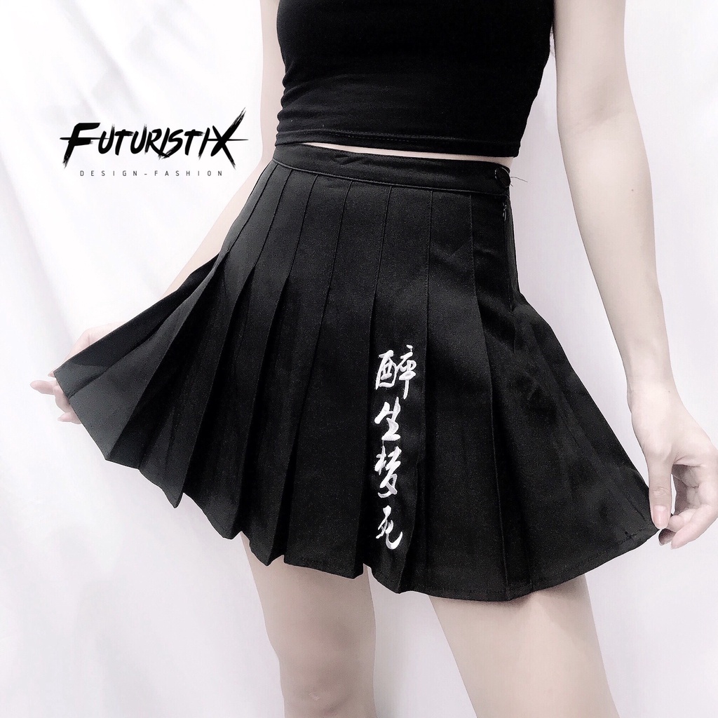 Chân Váy Xếp Ly Chữ Hoa  siêu đẹp cá tính - CV141