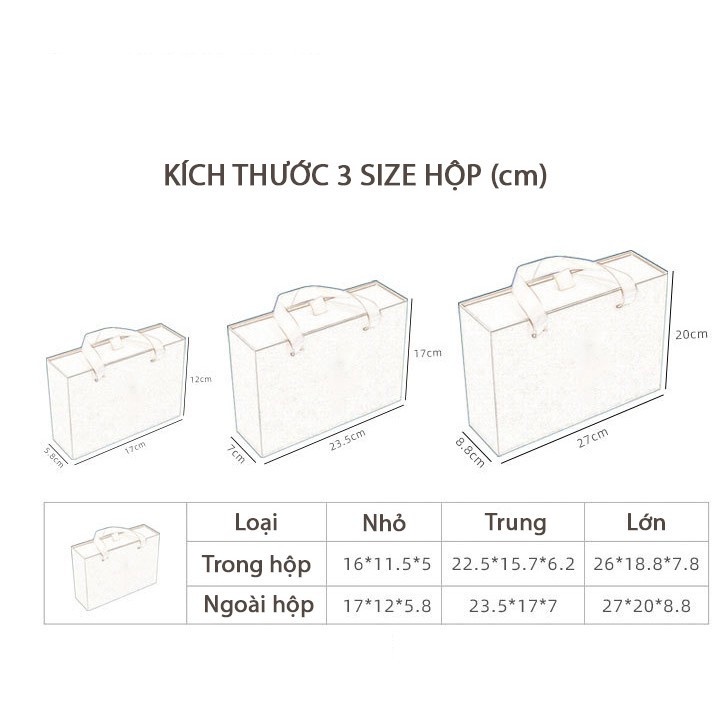 Hộp quà kraft kiểu túi xách combo kèm rơm lót và thiệp vintage - Hộp quà sinh nhật, kỷ niệm