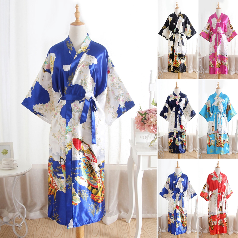 Áo choàng tắm phong cách kimono sang trọng cho nữ