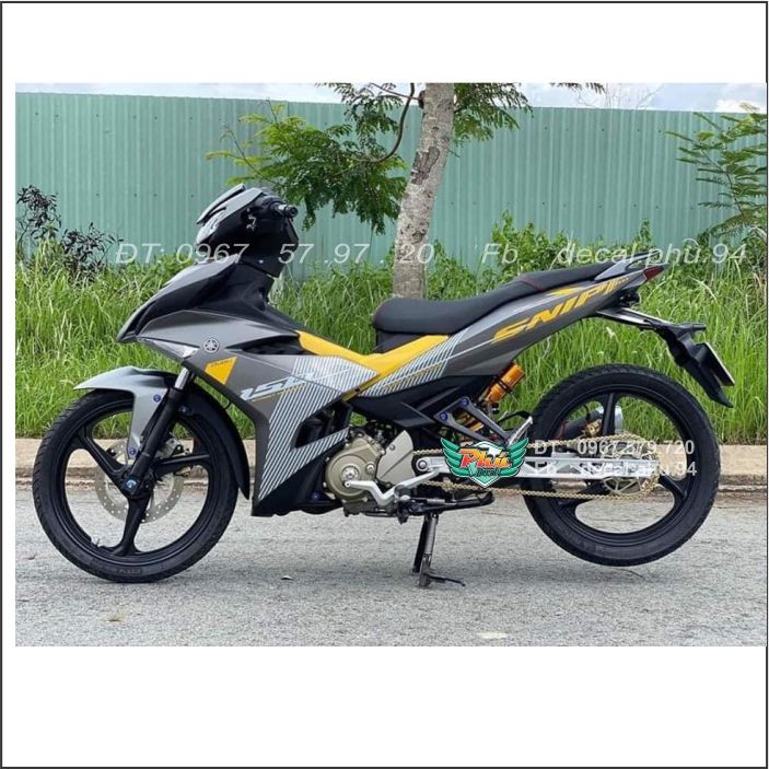 Tem rời Exciter 150 Xám nhám Sniper vàng (C)