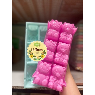 Combo 5 khuôn rau câu, khay đá gấu lớn