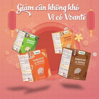 Combo 04 Hộp 28 gói Bữa ăn cân bằng VSanté [ Vị Đào]+ Tặng kèm bình lắc VSanté chính hãng