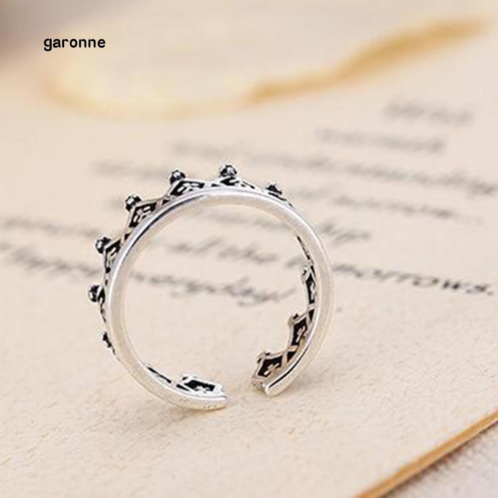 Nhẫn Hở Hình Vương Miện Phong Cách Vintage
