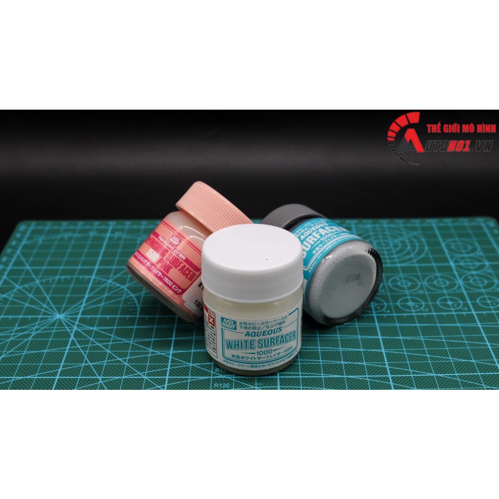 SƠN LÓT MÔ HÌNH AQUEOUS ACRYLIC MÀU XÁM - TRẮNG MR.SURFACER 40ML MR.HOBBY