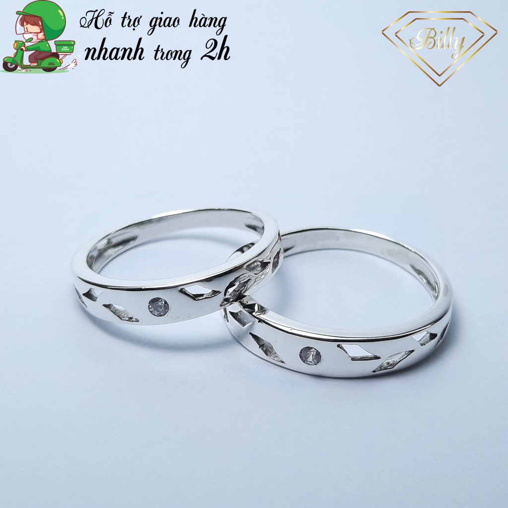Nhẫn bạc / Nhẫn đôi/ Nhẫn bạc S925 / Nhẫn cặp bạc cao cấp đính đá thời trang - HA_5-306