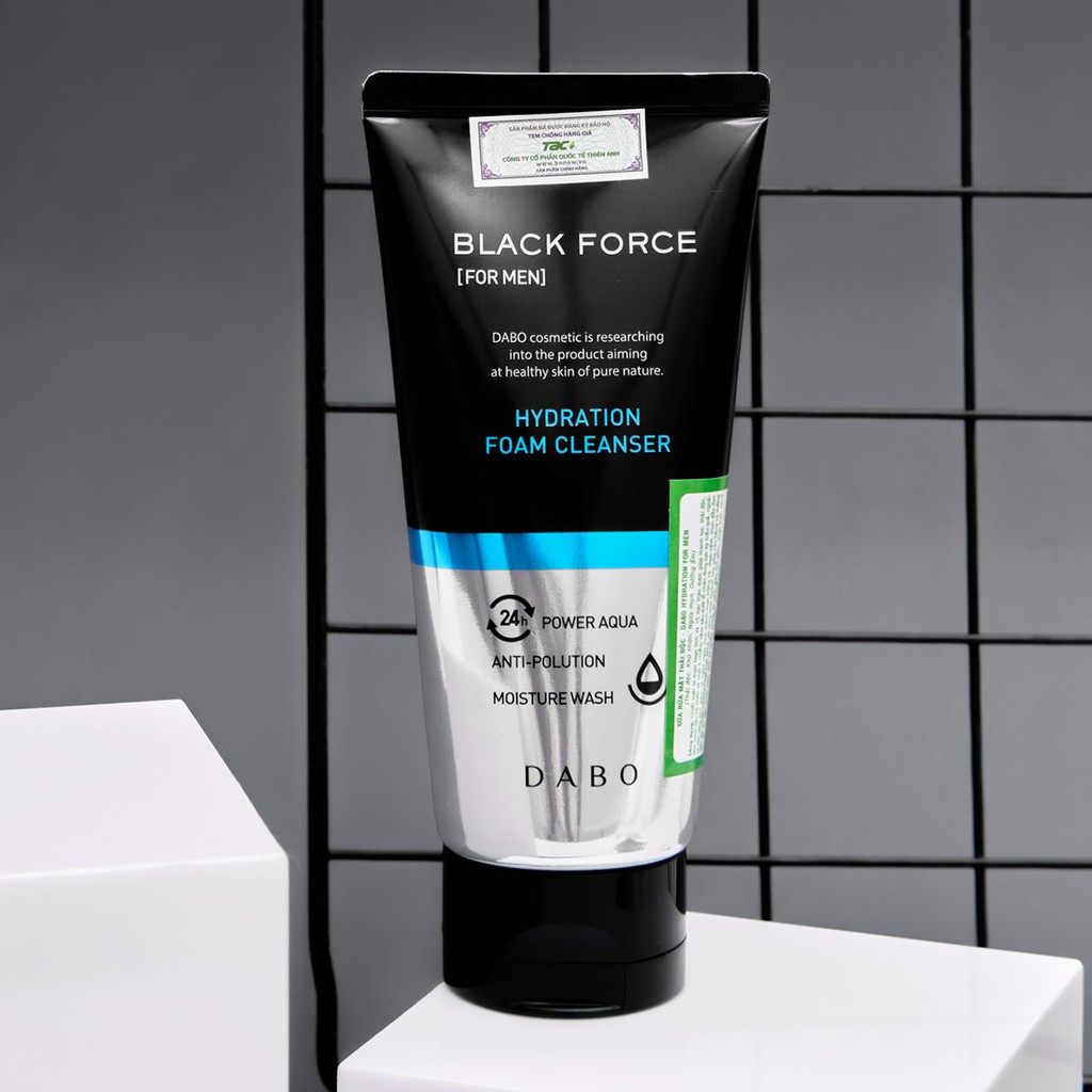 Combo 2 tuýp sữa rửa mặt dành cho nam Dabo BLACK FORCE- For Men Hàn Quốc (120ml/ Tuýp) giúp sạch da, loại bỏ bã nhờn