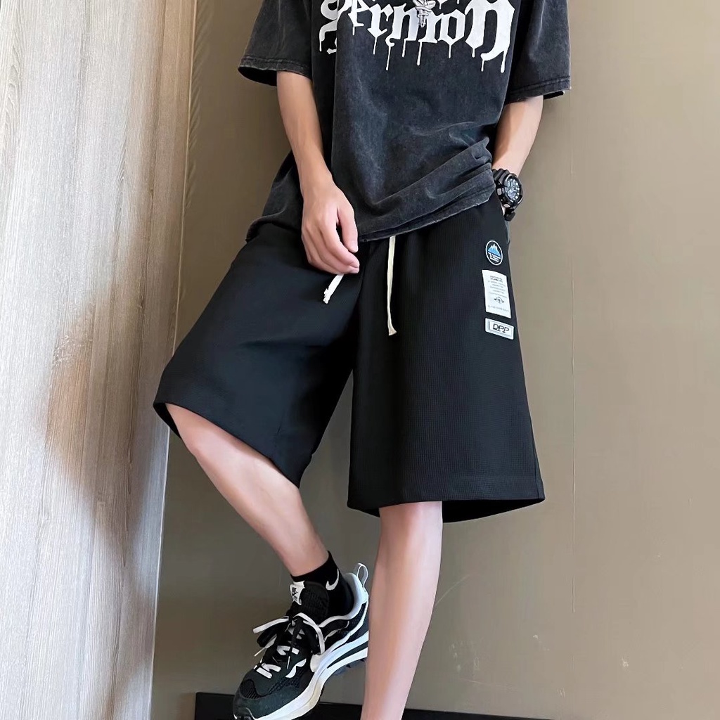 Quần cụt nam lưng thun cột dây năng động trắng quần short thun Simple Fashion quần đùi namBigsize quần đùi bé trai from rộng