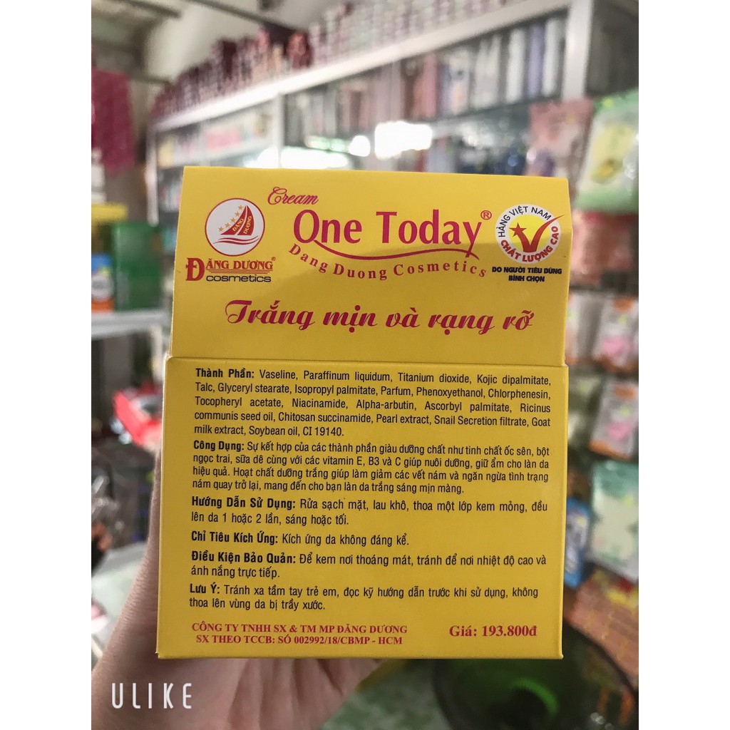 [ chuẩn hàng 100%] kem ốc sên one today trắng da nám  cao cấp 15g