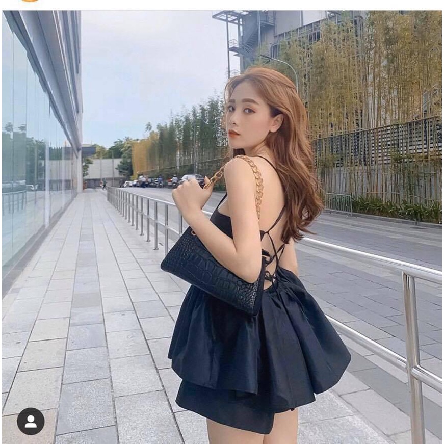 Set áo Pelum hai dây hở lưng quần Soot QD Fashion