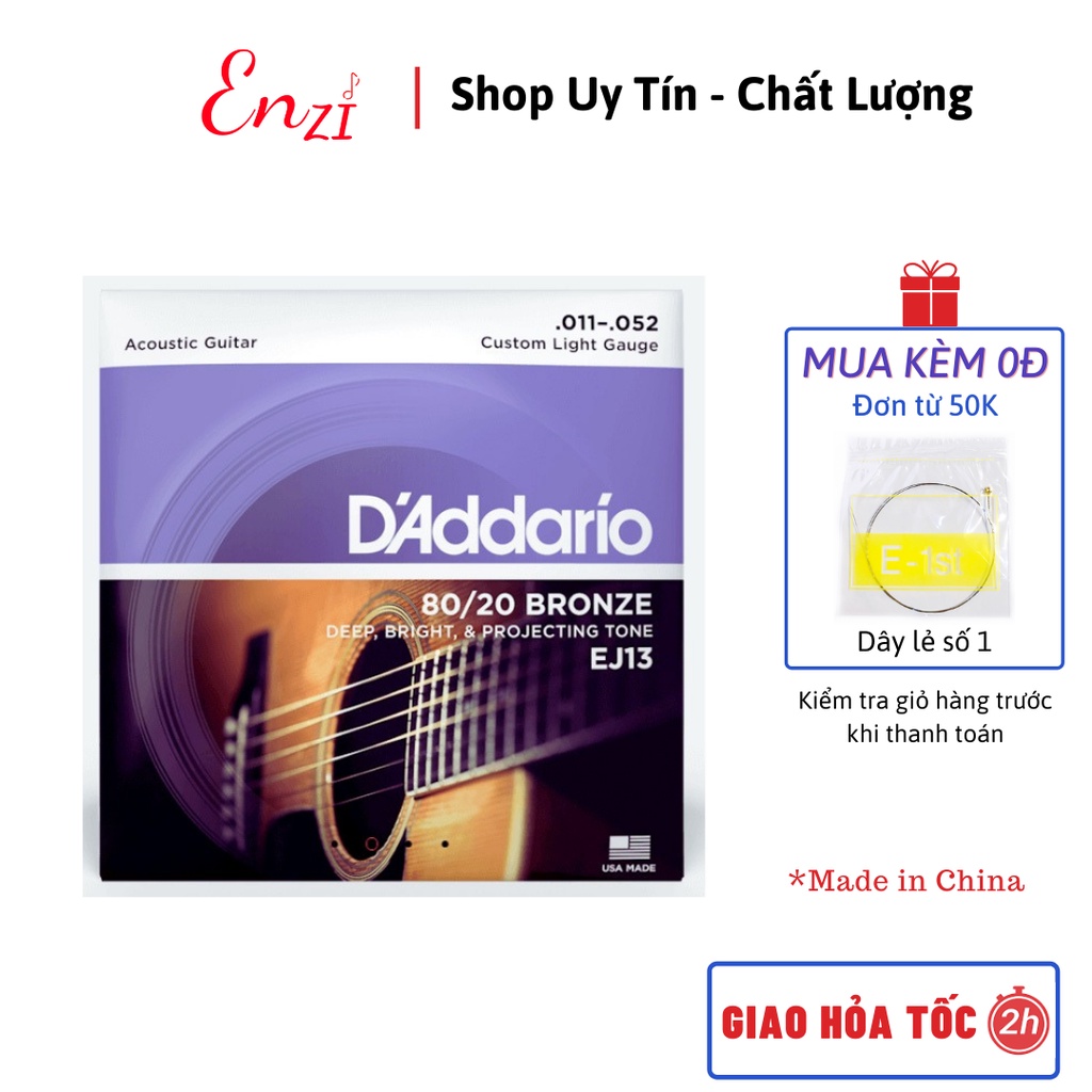 Dây đàn guitar Acoustic D Addario EJ13 80 20 bronze EXP26 EZ910 EZ920 EZ900 dây đàn ghita sắt chất lương Enzi