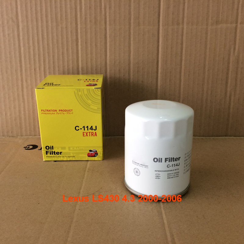 Lọc nhớt C114T-11 JS Asakashi dùng cho Lexus LS430 4.3 2000, 2003, 2004, 2005, 2006 90915-20004
