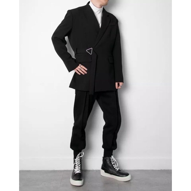 Áo Khoác Blazer Nam Nữ Form Rộng Dài Tay Thời Trang Unisex Basic Cổ Vest ,Phong Cách Hàn Quốc (Kèm Phụ Kiện) | BigBuy360 - bigbuy360.vn