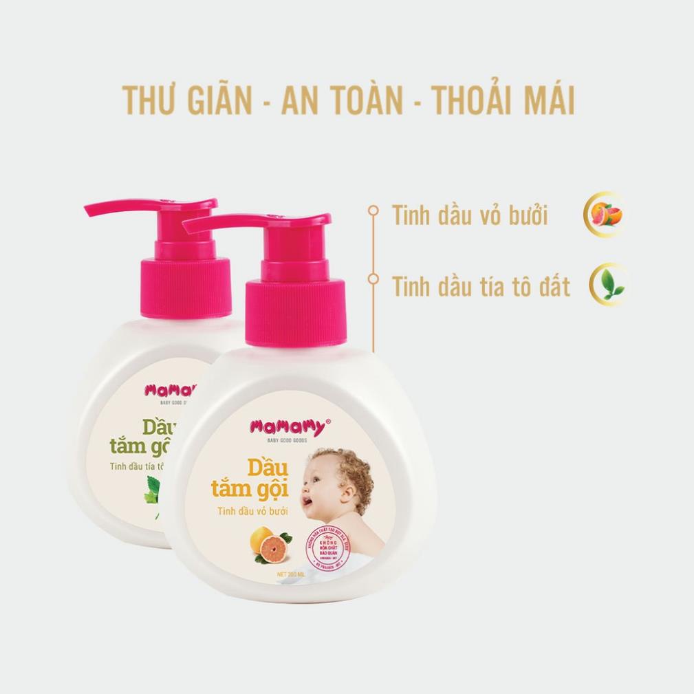 (GIFT) Dầu Tắm gội Thiên nhiên an toàn cho da bé Mamamy tinh dầu vỏ bưởi 150ml/chai - [Quà tặng]