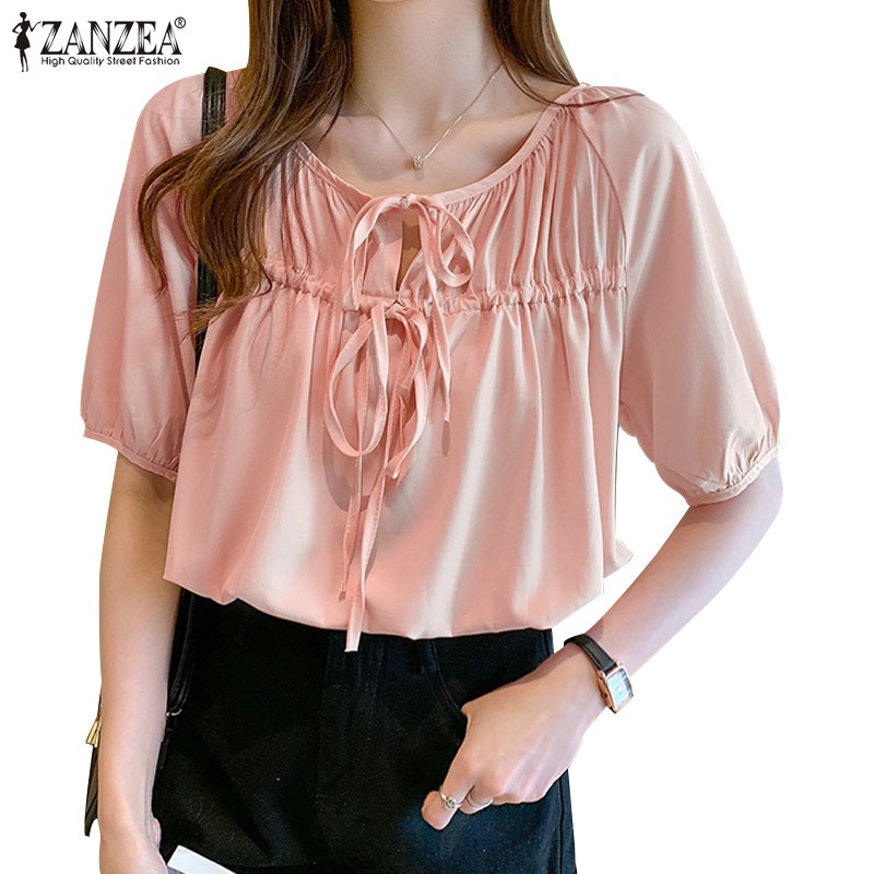 Zanzea Áo Nữ Tay Lửng Cột Dây Thời Trang Hàn Quốc