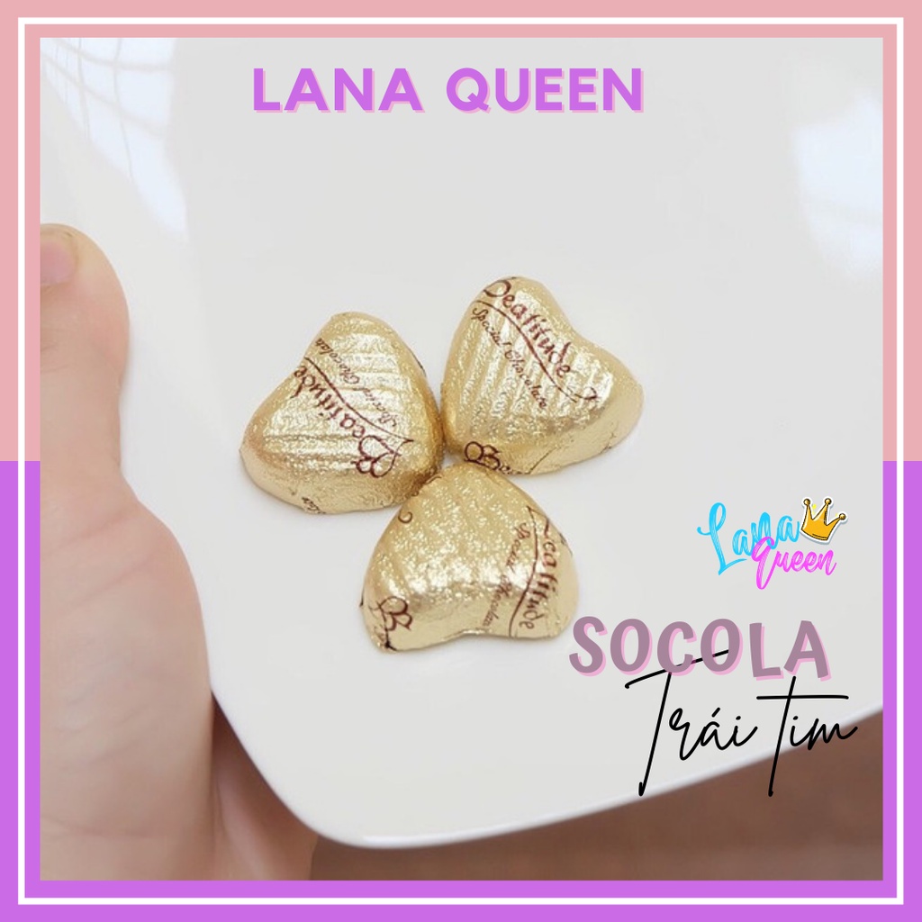 5 viên Socola, chocola, sô cô la hình trái tim chính hãng Pháp làm quà tặng ngày 8/3