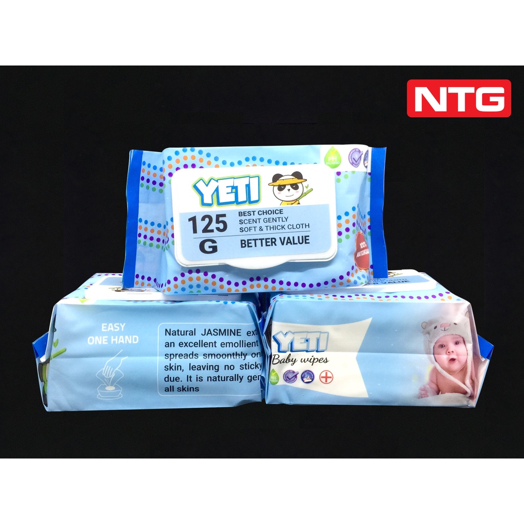 Combo 8 gói YETI 125 tờ vải bi siêu dầy, thấm hút tốt, Hàng xuất khẩu, an toàn cho bé