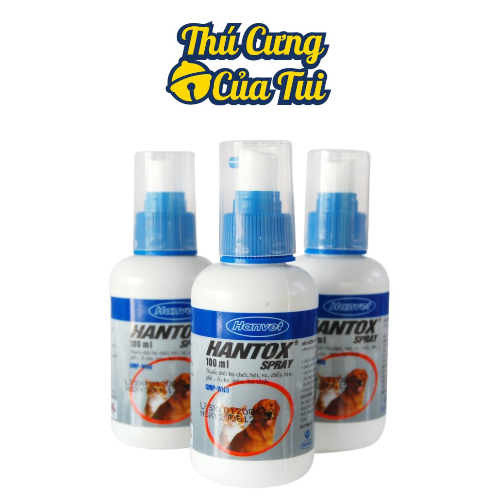 Chai Xịt Ve Rận Hantox Cho Chó Mèo 100ml - Thú Cưng Của Tui