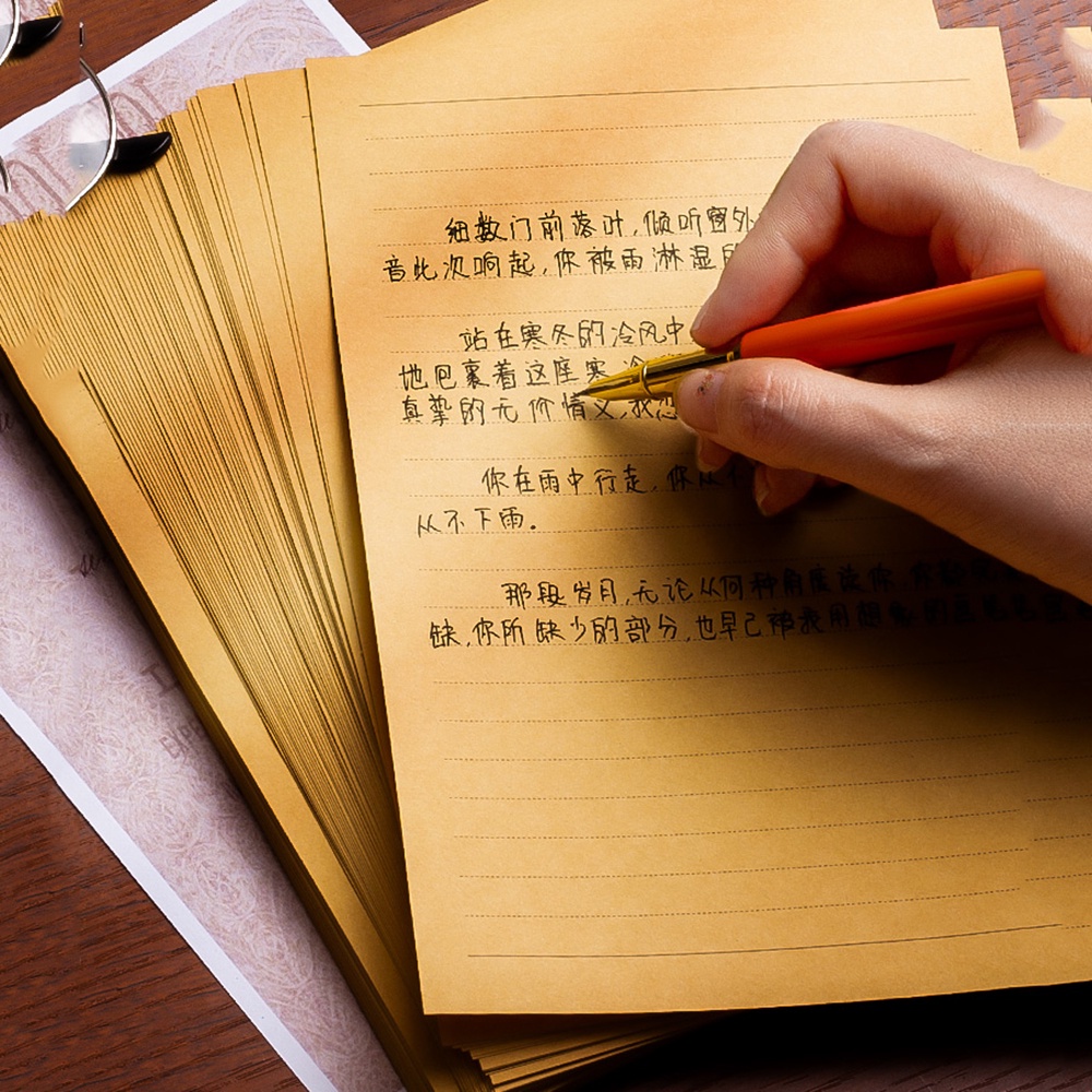 Set 50 Tờ Giấy Ghi Chú Khổ A4 / B5 / A5 Phong Cách Vintage