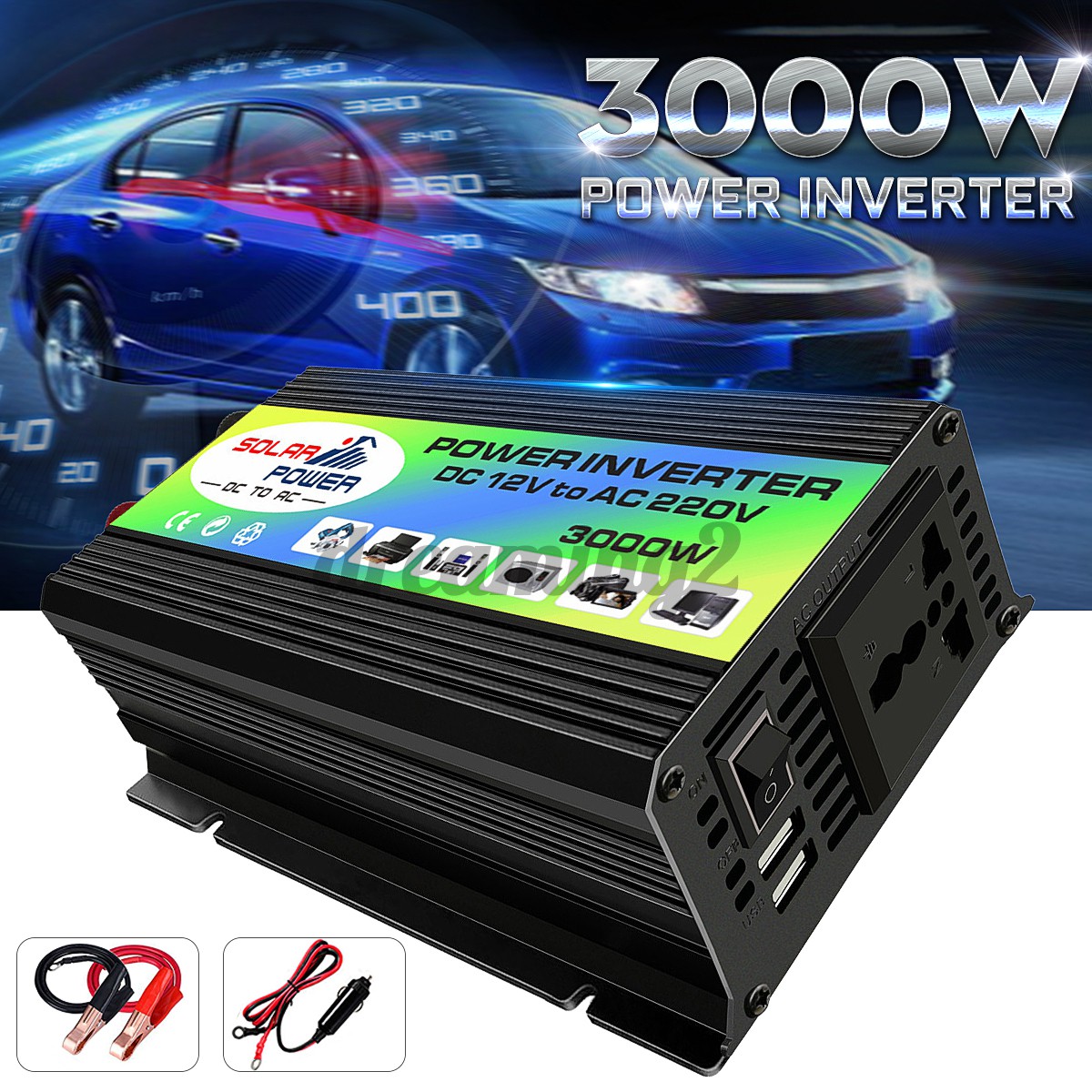 Bộ chuyển đổi nguồn 3000W 12v-220v tiêu chuẩn liên tục chuyên dụng