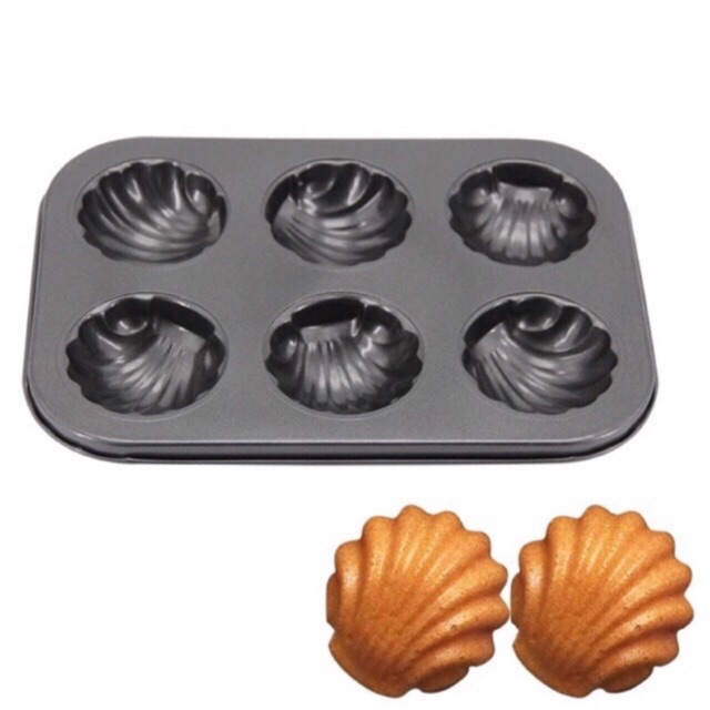 Khuôn Chống Dính 6 ô Hình Vỏ Sò