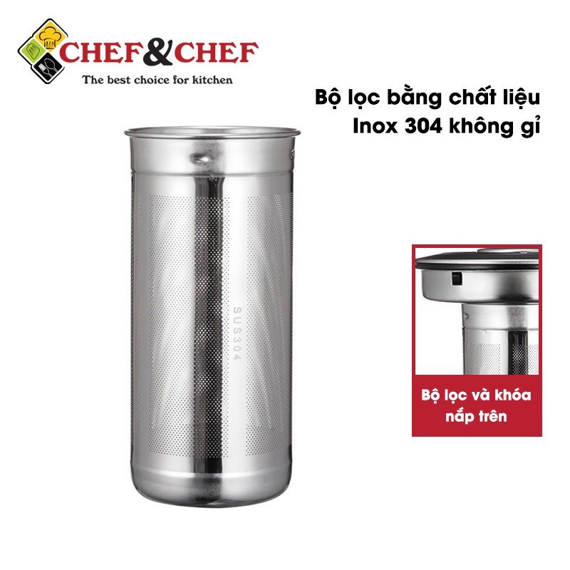 ẤM SIÊU SIÊU TỐC CHEF&amp;CHEF CH1730D THỦY TINH KÈM LÕI LỌC INOX CAO CẤP