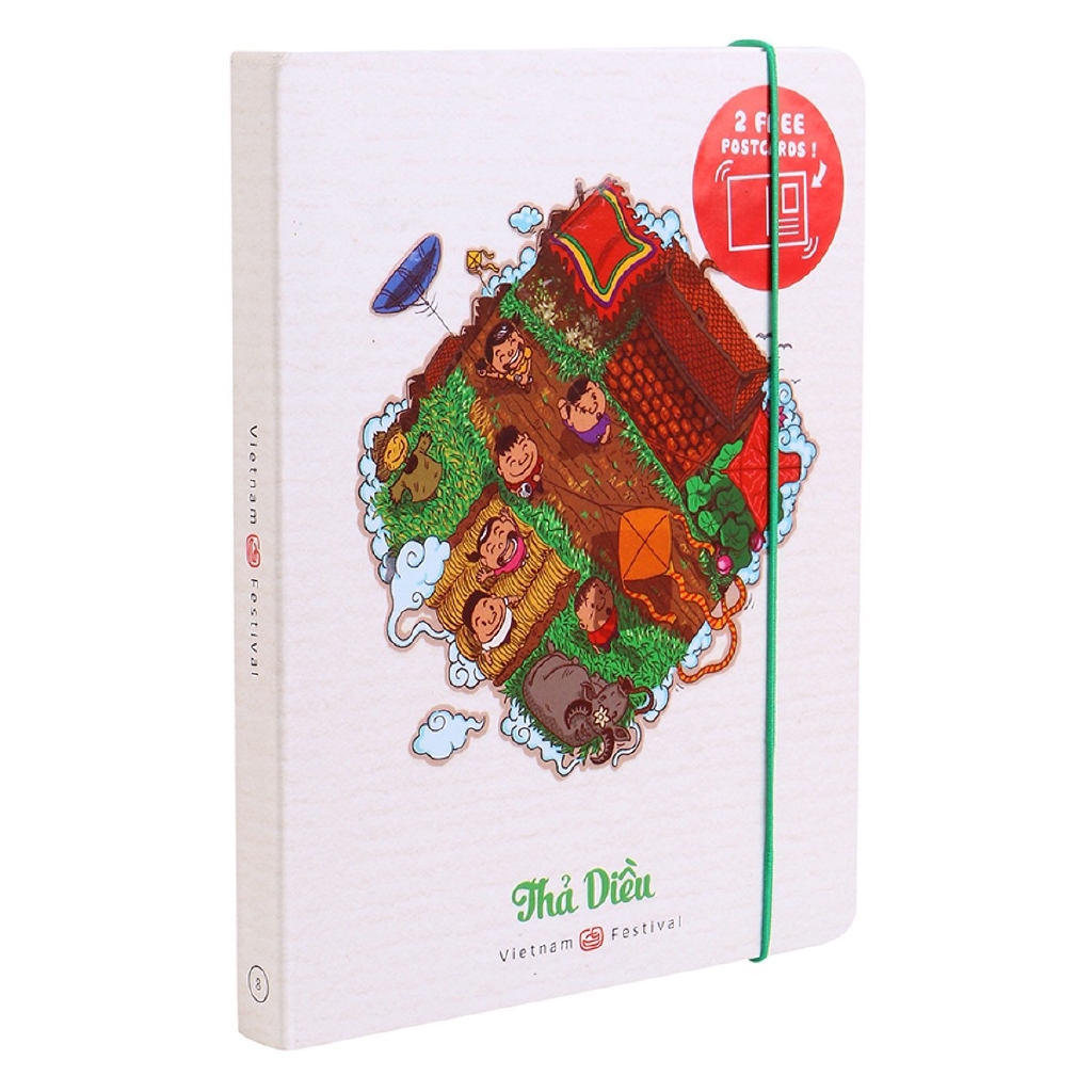 Sổ Tay Khai Trí Stationery Trò Chơi Dân Gian - Giấy Kẻ Hàng Chấm Bi - Mẫu 1 -Thả Diều - Khai Trí Stationery