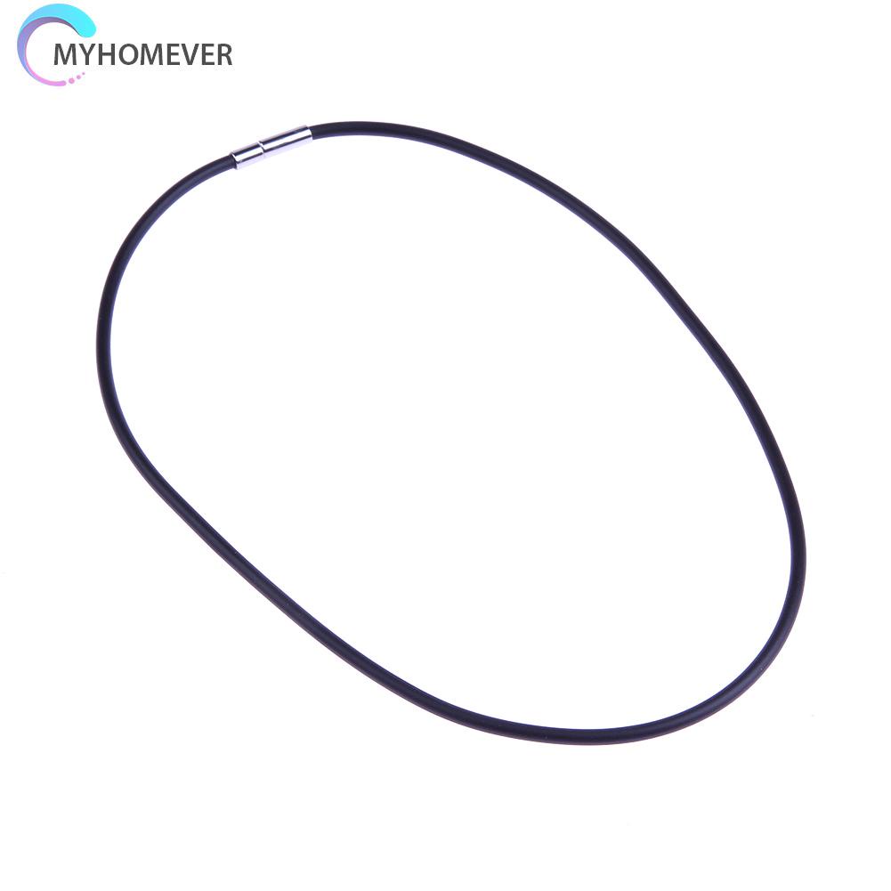 Vòng cổ choker bằng cao su đen 3mm 16/18/24inch cho nam nữ