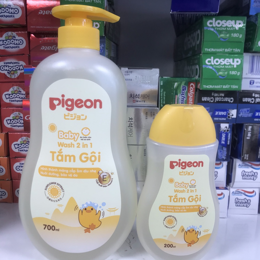 Sữa tắm gội em bé PIGEON Baby Wash 2in1 Hoa Hướng Dương 200ml/700ml - Tắm gội trẻ em