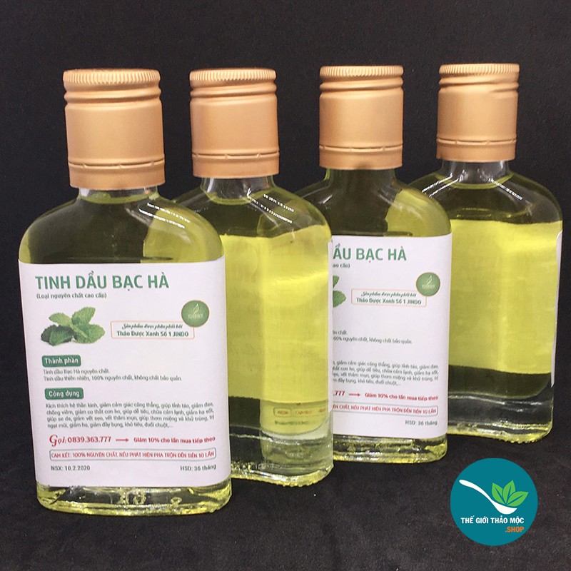 100ml Tinh dầu bạc hà nguyên chất JINDO loại cao cấp (100ml) - TD228