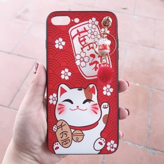 Ốp mèo thần tài kèm chuông sứ