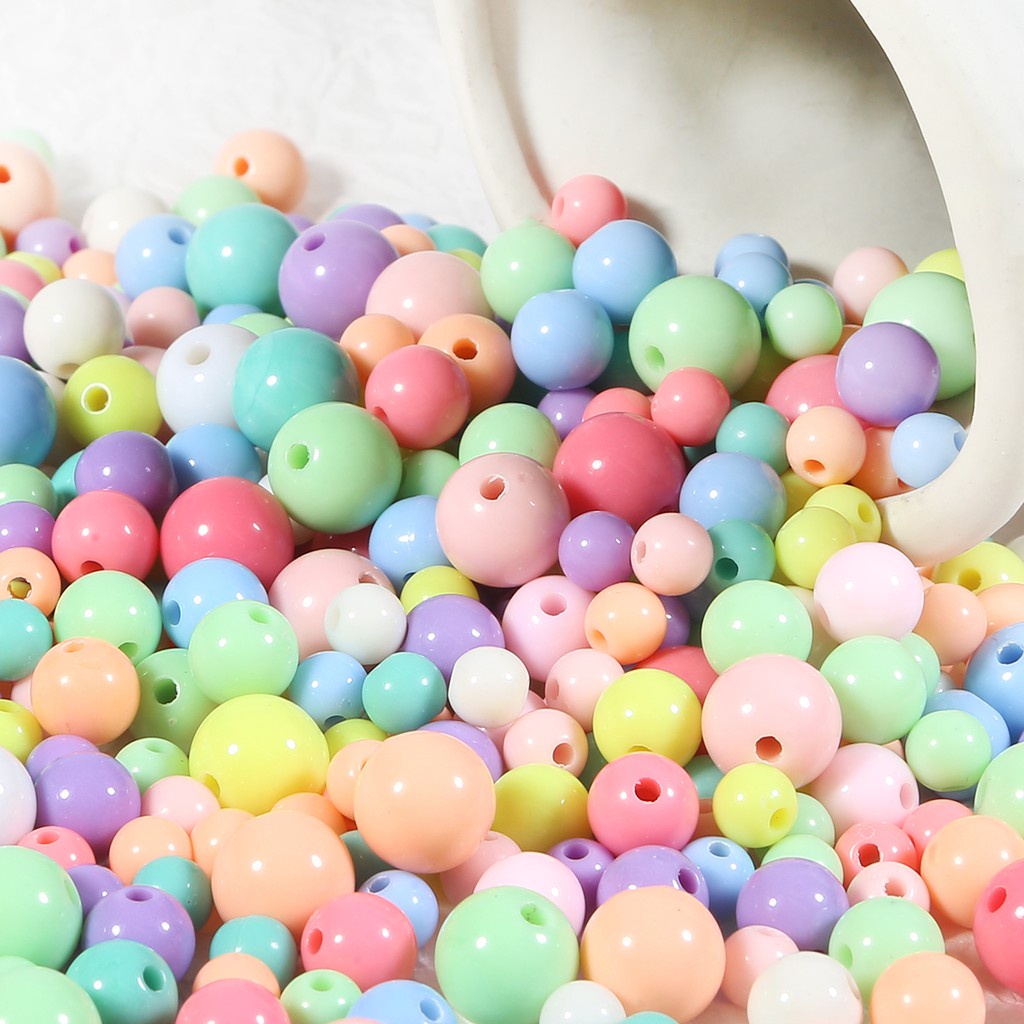Hạt nhựa tròn màu pastel 4mm/6mm/8mm