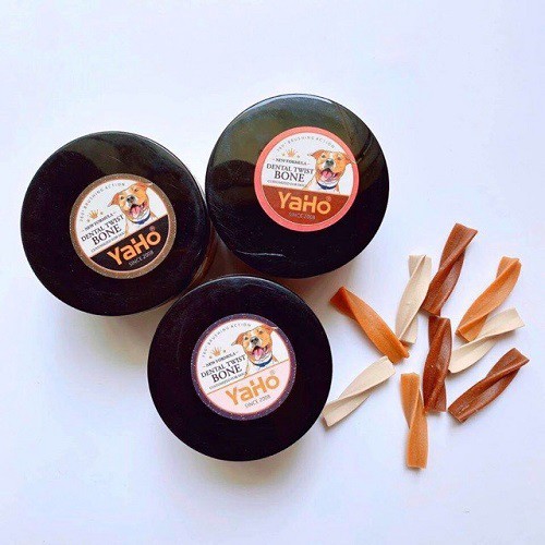 Xương xoắn gặm sạch răng cho chó Yaho hộp 165g