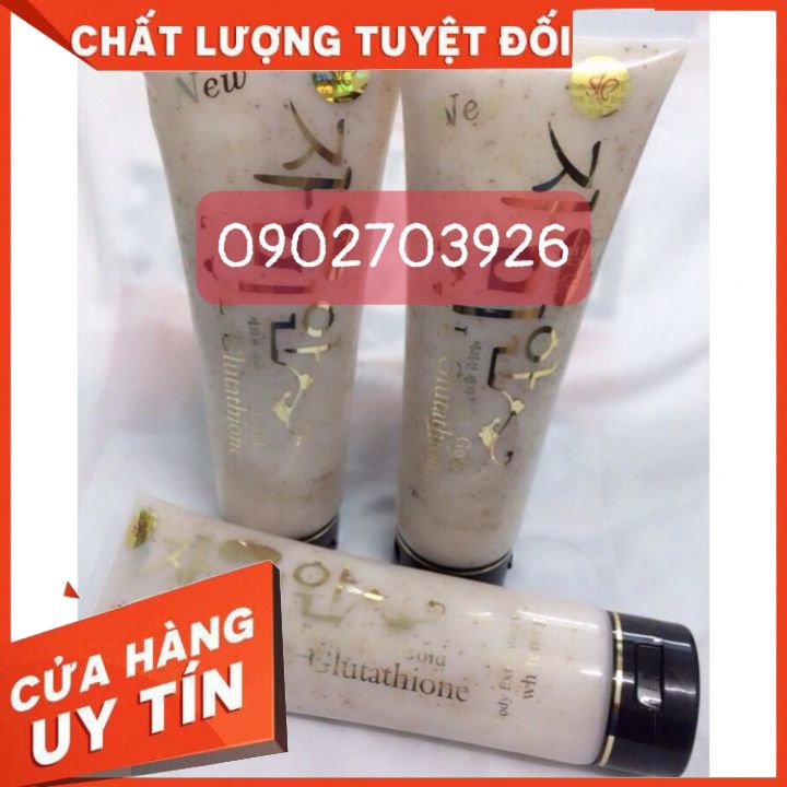 TẨY TẾ BÀO CHẾT GOLD L-Glutathione CÓ HẠT 300g mát xa -tẩy sạch lớp sừng già cỗi lâu ngày -giúp cho làn da sáng min