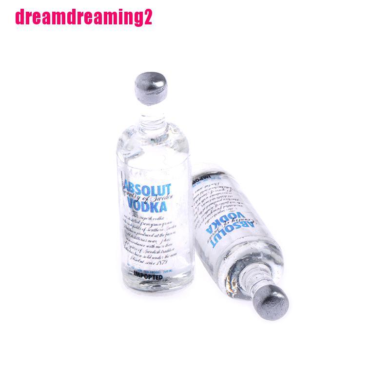 [Dream]2Pcs 1:12 miniature wine vodka bottles doll house decor accessories