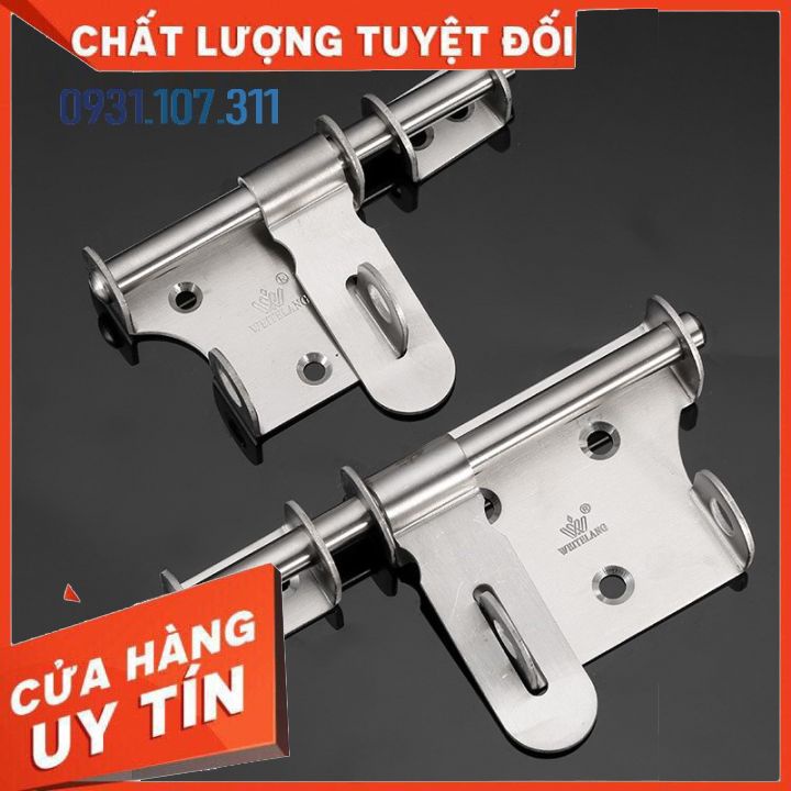 Chốt khóa cửa, then khóa cửa bằng vật liệu thép không gỉ K04 loại 4 inch, 6 inch