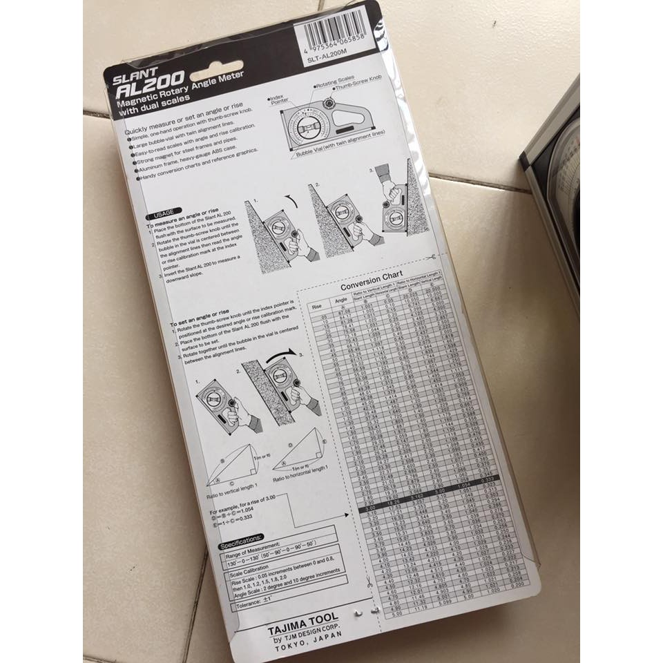 THƯỚC ĐO GÓC NGHIÊNG SLANT 100 TAJIMA SLT-100